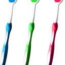 Tongue Brush, Tongue Scraper, Tongue Cleaner, Tongue Scraper Brush, Tongue Cleaner Brush, Tongue Brushes Helps Fight Bad Breath, 3 Tongue Scrapers, 3 Pack (Blue & Green & Red)