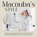 Macouba Bath Towels for Bathroom - Towel Set - White Towels with Grey Trim - Luxury Bath Towels Set of 6, Bathroom Towels, Bath Towel Set, 2 Bath, 2 Hand 2 Face
