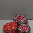 3 Pack Christmas Cookie Tins with Lids, Round Sturdy Tins, Christmas Baking Cake Container for Storing Patisseries, Snack, Chocolate