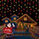 150 LED Christmas Icicle Lights 27 Drops 12.5ft Red and White Frosted Christmas Light for Xmas Tree Holiday Party Wedding House Patio Window Outdoor Decor