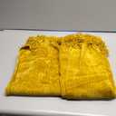 RECYCO Throw Blanket Soft Cozy Chenille Throw Blanket with Fringe Tassel for Couch Sofa Chair Bed Living Room Gift (Mustard Yellow, 50'' x 60'')