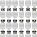 TrueCraftware- 2 oz Classic Square Glass Salt Pepper Shakers with Stainless Steel Mushroom Tops Set of 24- Salt Pepper Shaker Stainless Lid Glass Spice Jars Kitchen Essentials for Home Kitchen