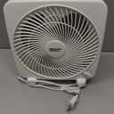 Comfort Zone Box Fan, 9 inch Portable Desk fan, Quiet 3 Speed Mini Fan for Bedroom, Electric Bedside Table Fan, White