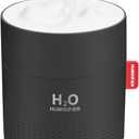 Portable Mini Cool Mist Humidifier, 500ml USB Personal Desktop Humidifier for Baby Bedroom Travel Office Home, Auto Shut-Off, 2 Mist Modes, Super Quiet (Black)
