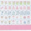 Arrowbash 160 Pcs Mini Mahjong Tiles Set 1.2 Inch Tiles American Mahjong Game with 8 Different Patterns Mah Jong Block Set for Mahjongs Lovers