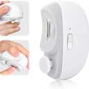 Electric Nail Clipper,2 in 1 Automatic Nail Trimmer with Polishing,Portable Fingernail Cutter 2 Speeds File Nail Clip Storage Rechargeable Safety Trimmer for Baby, Kids, Adults, Seniors (White)