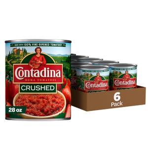 Contadina Crushed Tomatoes, 28 oz (Pack of 6 Cans) (EXP 09/01/26)