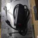 VASAGLE Kitchen Island with 3 Shelves, 39.4 Inches Width Kitchen Shelf with Power Strip, Large Worktop, Stable Steel Structure, Industrial, Easy to Assemble, Rustic Brown and Black UKKI105K01