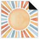 KBRCT Boho Colorful Sunshine Mahjong Mat for Table 31.5 x 31.5 in, Mid Century Modern Boho Sun Non-Slip Noise Reduction Game Table Cover for American Mahjong Card Board Tile Games