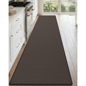 DEXI Kitchen Floor Mats Cushioned Anti Fatigue, 17x95, Long Standing Runner Rug Waterproof, Comfort Memory Foam Padded for Front Sink Laundry, Brown