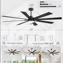Fanbulous 72 Inch Ceiling Fans with Lights and Remote, Dual-Sided Reversible Blades for Versatile Dcor, Quiet DC Motor, Wide-Angle Customized Brightness & 3CCT, Damp Rated for Indoor/Outdoor Use