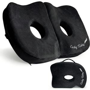 Cushy Tushy Seat Cushion | Premium Foldable Sit Bone Cushion for Pressure Relief, Hip, Hamstrings & Sciatica Comfort | Butt Pillow | Ergonomic Ischial Tuberosity Support for Home, Office & Driving