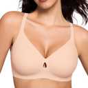 ProKloud Bras for Women No Underwire Wireless Jelly Bras Full Coverage Seamless Push Up Bralettes Support Tshirt Bra Skin XL