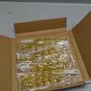 60 Pieces Pearl Stick Stems Bouquets, 4mm Bead String Garland Beaded Spray Filler Floral Arrangements Tree Picks Wedding Party Decoration, Christmas Tree Picks (Gold)