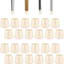 1" Round Rubber Chair Leg Tips Caps, Chair Leg Floor Protectors, Non-Slip Chairs Legs Caps, Stool Feet Protectors Cap, Folding Metal Chairs Legs Tip Replacement (White, 24 Pack)
