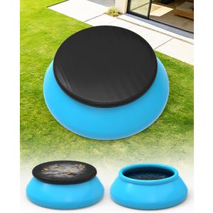 8 ft Round Inflatable Pool Cover, Outdoor Round Above Ground Inflatable Swimming Pool Cover with Elastic Band, Easy Set, Snug Fit, Dustproof, Windproof