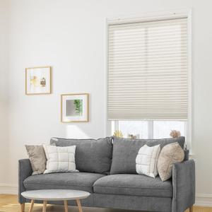 DEZ FURNISHINGS Cordless 1" Signature Light Filtering Cellular Shade, 70" W x 48" H, Cream