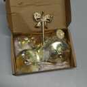 3 Pcs Christmas Bow Taper Candle Holders, 3 Size Gold Christmas Candlestick Holders, Xmas Candle Holder Vintage Decorative for Table Centerpiece Mantel Decor Holiday Housewarming Gifts