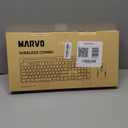 Wireless Keyboard and Mouse Combo, MARVO 2.4G Ergonomic Wireless Computer Keyboard with Phone Tablet Holder, Silent Mouse with 6 Button, Compatible with MacBook, Windows (White)