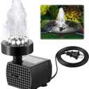 Bird Bath Fountains with 12 LED Lights, 4W 24 Hour Working Small Fountain Pumps Outdoor, Adjustable Watering Submersible Pump for Garden, Pond, Create a Stunning Cool White Water Feature