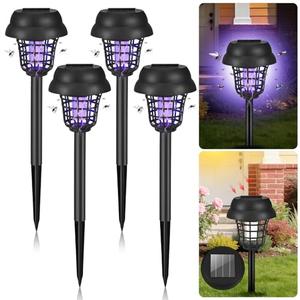 4 Pack Solar Bug Zapper Outdoor – Waterproof Mosquito Zapper Repellent Outdoor Patio,Auto On/Off Purple Light or White Light, Solar Powered Gnat Insect Bug Zappers for Yard, Garden, Backyard, Pathway