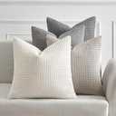 MIULEE Timeless Neutral Pillow Covers 18x18 Inch Set of 4 Mid Century Modern Grey Throw Pillows Rustic Corduroy Couch Pillowcases Nordic Home Decor for Sofa Living Room Bed