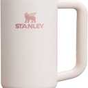 Stanley Quencher H2.0 Tumbler with Handle and Straw 30 oz | Flowstate 3-Position Lid | Cup Holder Compatible for Travel | Insulated Stainless Steel Cup | BPA-Free | Rose Quartz 2.0 (30 Ounces)