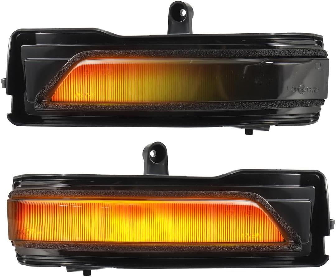 Mirror Turn Signal Lights for RAM 1500 2019-2024 Dynamic LED Amber Side Mirror Marker Smoked Len