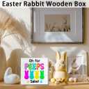 5 x Funny Easter Wooden Box Sign Decor, Bunny Rabbit Easter Gifts for Home Kitchen Farmhouse Table Decoration, Oh for Peeps Shake, 5 x 5 Inch (Fuchsia)