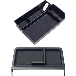 TOPINSTALL Black Center Console Tray and Dashboard Tray Compatible with 2021-2024 Sienna Accessories, Armrest Box Organizer Dashboard Tray ABS Plastic Tissue Sunglasses Holder (Dash Tray Not for 2025)