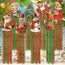 8pcs Vintage Christmas Windsocks Outdoor Hanging Decorations with Tassels Christmas Yard Decorations for Outside 3.3ft Xmas Signs for Wall Tree Home Lawn Yard Party Supplies Garden Decor
