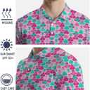 Men's Funny Golf Shirts Hawaiian Polo Shirts 80S Flashes Polo Shirts Funny Hawaiian Beach Summer Golf Polo Shirts (M)