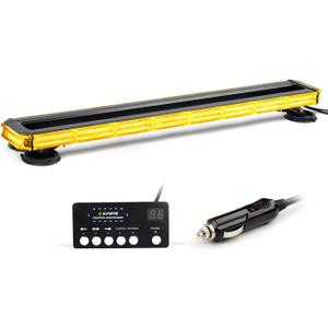 Xprite 34 inch 270 LED Rooftop Emergency Strobe Light Bar Heavy-Duty Flashing Warning Lights w/Adjustable Mounting Brackets, for Construction Vehicles Towing Work Trucks Plows Pickup - Amber