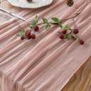 Keketoarrange Dusty Pink Mothers Day Table Runner Cheesecloth Gauze Rustic 120 Inch 10 FT for Wedding Baby Shower Bridal Shower Birthday Engagement Party Long Sheer Boho Spring Summer Home Decorations