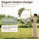 Wedding Welcome Sign Stand, 79" Extra-Tall Height - Gold Metal Sign Holder with 6 Leather Straps, Easel Stand for Seating Charts & Event Décor