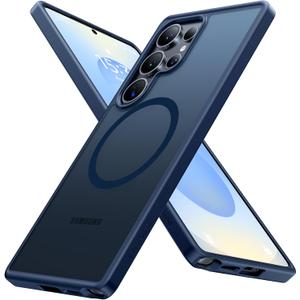 TORRAS Magnetic Shockproof for Samsung Galaxy S25 Ultra Case, Fit for MagSafe, 4X Military Grade Protection, Translucent Slim Case for Samsung S25 Ultra Case Anti-Fingerprint Anti-Scratch, Navy Blue