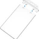 2 Pack Clear ID Badge Holder for Lanyard Hard Plastic ID Card Holder by Fallen One, Permanent Locking, Vertical, Heavy Duty