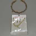 DS Rhinestone Wedding Tiara Crown for Brides, Goddess elf Princess Fairy Crystal Pendent Headband Leaf Cosplay Crown for women girls Hair Accessory for Brides Pageant Wedding Prom Birthday (Gold 1)