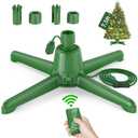 2024 Upgrade Rotating Christmas Tree Stand, UL Certified Adjustable Tree Stands with Remote Control for Up to 7.5ft 90lb Artificial Tree, Durable 3 Light Outputs with Up to 625 Watts of Power (Deep Green)