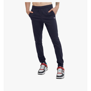 Champion Mens Joggers, Everyday Cotton, Lightweight Lounge Knit For Men, 31" Sweatpants,  Navy- C Logo, 2XL