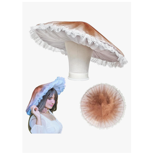 Mushroom Hat Costume Cosplay Accessory Party Hat Cap, Oversized with Wired Brim (Brown)