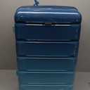 Merax Luggage Sets, ABS Hardshell Suitcase Spinner Wheels with USB Port TSA Lock, Lack Blue and Blue, 20/24/28 Inch