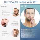 BLITZWAX Back and Nose Waxing Kit for Men, Hard Wax Warmer for Brazilian, Body and Face, At Home Hair Removal Kit, Beginner Friendly, Quick Heating, 93 Accessories, Blue Waves