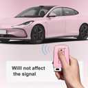 ACEBOY for Toyota Key Fob Cover, Soft TPU Protection Case with Keychain for Toyota Sequoia Highlander XLE Camry Corolla XSE RAV4 Tundra Tacoma (Pink,4 Buttons)