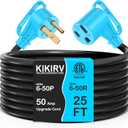50Amp 25FT Welder Extension Cord 10 AWG, 250V NEMA 6-50P to 6-50R Heavy Duty Power Extension Cord for Welder Plasma MIG TIG Cutter
