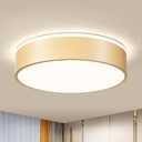 Vikaey Gold LED Ceiling Light Modern Flush Mount Light Fixture Round Metal Ceiling Lamp for Living Room Entryway Bedroom Kitchen 15.74 Inch