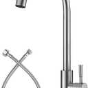 Apaix Cold Only Bar Sink Faucet, SUS304 Stainless Steel Cold Water Only Kitchen Faucet Single Handle Faucet for Outdoor Sink Brushed Nickel