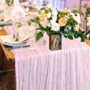 2 x Dusty Pink Easter Cheesecloth Table Runner 10FT Boho Cheese Cloth Table Runner for Baby Shower Wedding Bridal Decorations 35*120 Inch Long Gauze Table Runners for Birthday Garden Party