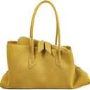 Bevel Edge Suede Large Tote for Women Suede Hobo Bags Retro Shoulder Handbags Purses for Work Travel