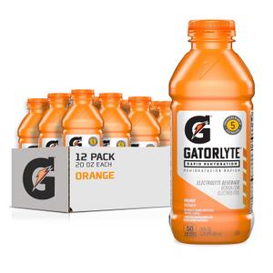 Gatorlyte Rapid Rehydration Electrolyte Beverage, Orange, 20oz Bottles (12 Pack), BBD 26Jun2028